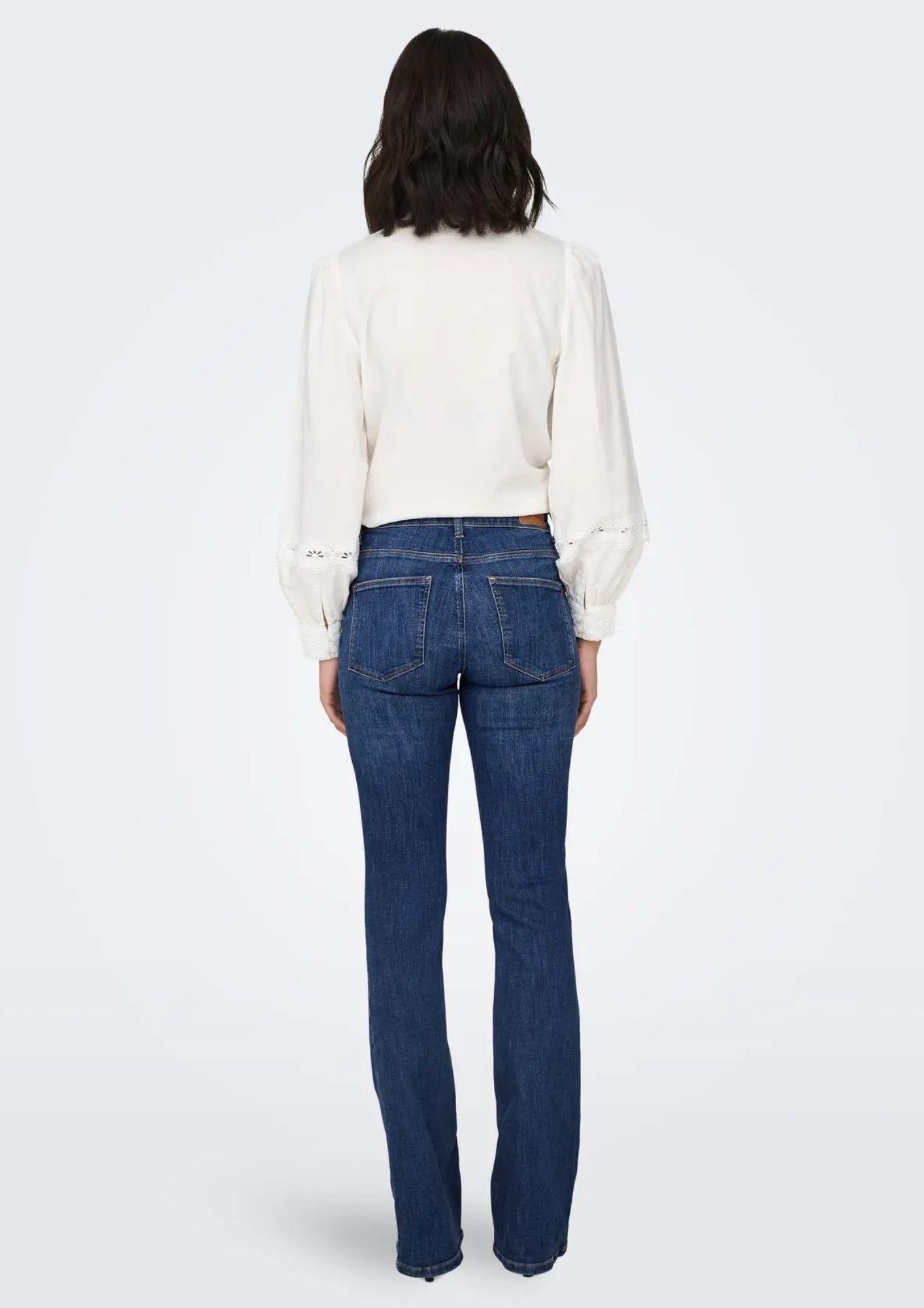 Jeans Donna Only Onlann Blu Denim Scuro<BR/> 15337824 Dark Blue Denim ONLY