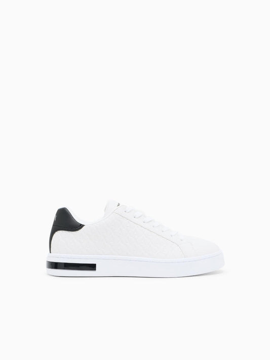 Scarpe da ginnastica con lacci e logo in rilievo allover Uomo Bianco