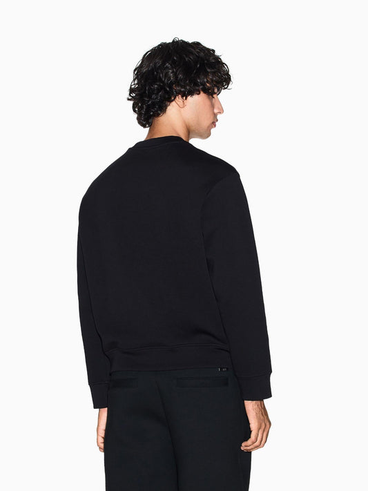 Felpa Uomo Nera Girocollo in Cotone