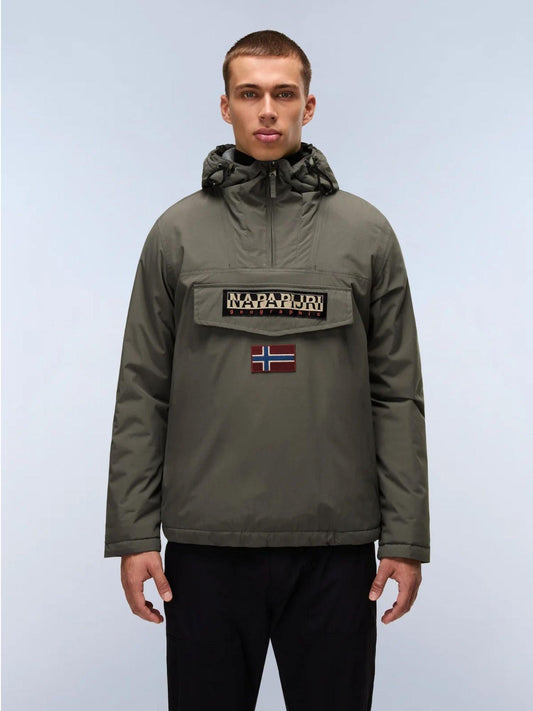 Napapijri Giacca Anorak Rainforest Winter Uomo Verde Tea Leaf NP0A4GMC G0A NAPAPIJRI