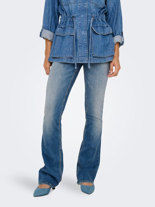 Jeans a zampa d'elefante Donna Medium Blue Denim