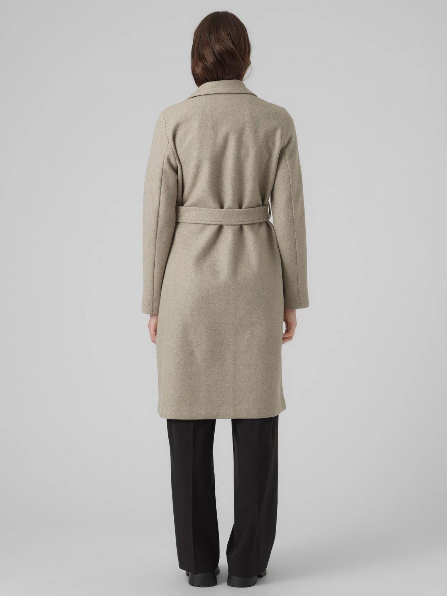 Vero Moda Cappotto Donna Fortuneaya Beige 10278330 Silver Mink MELANGE VERO MODA