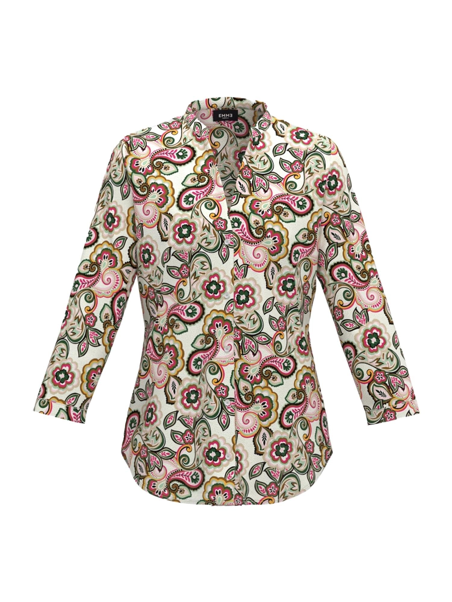 Emme Marella Camicia in mussola Accolto Donna Verde Bottiglia 2515111132200 004 EMME MARELLA