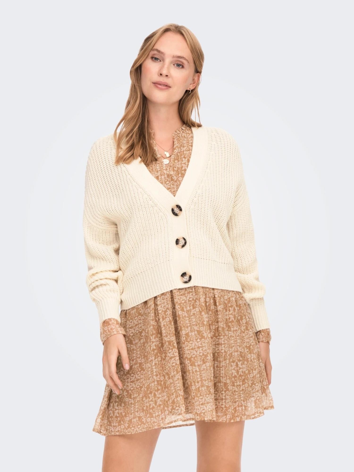 Jacqueline De Yong JDYJUSTY Cardigan Donna Bianco Eggnog 15200418 Eggnog JACQUELINE DE YONG