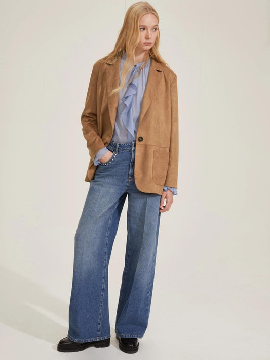 Emme Marella Denim con borchie Adorno Donna Blu