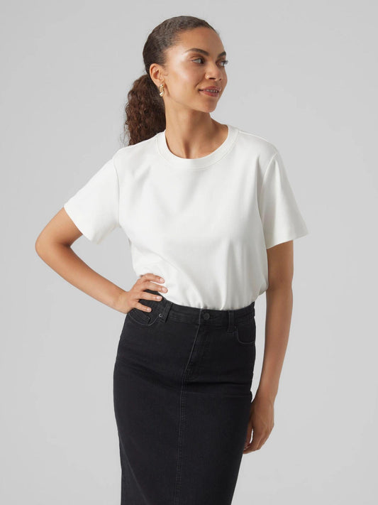 Vero Moda AWNAIMA T-Shirt Donna Snow White 10294544 Snow White VERO MODA