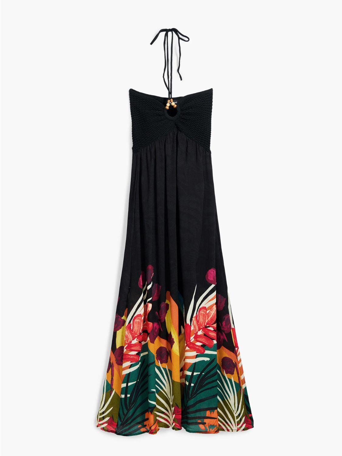 Desigual Abito lungo tropicale Donna Nero 25SWMW08 2000 DESIGUAL