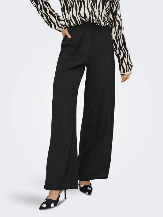 Jacqueline De Yong JDYDEBBIE Pantaloni Wide Fit Donna Nero 15352943 Black JACQUELINE DE YONG