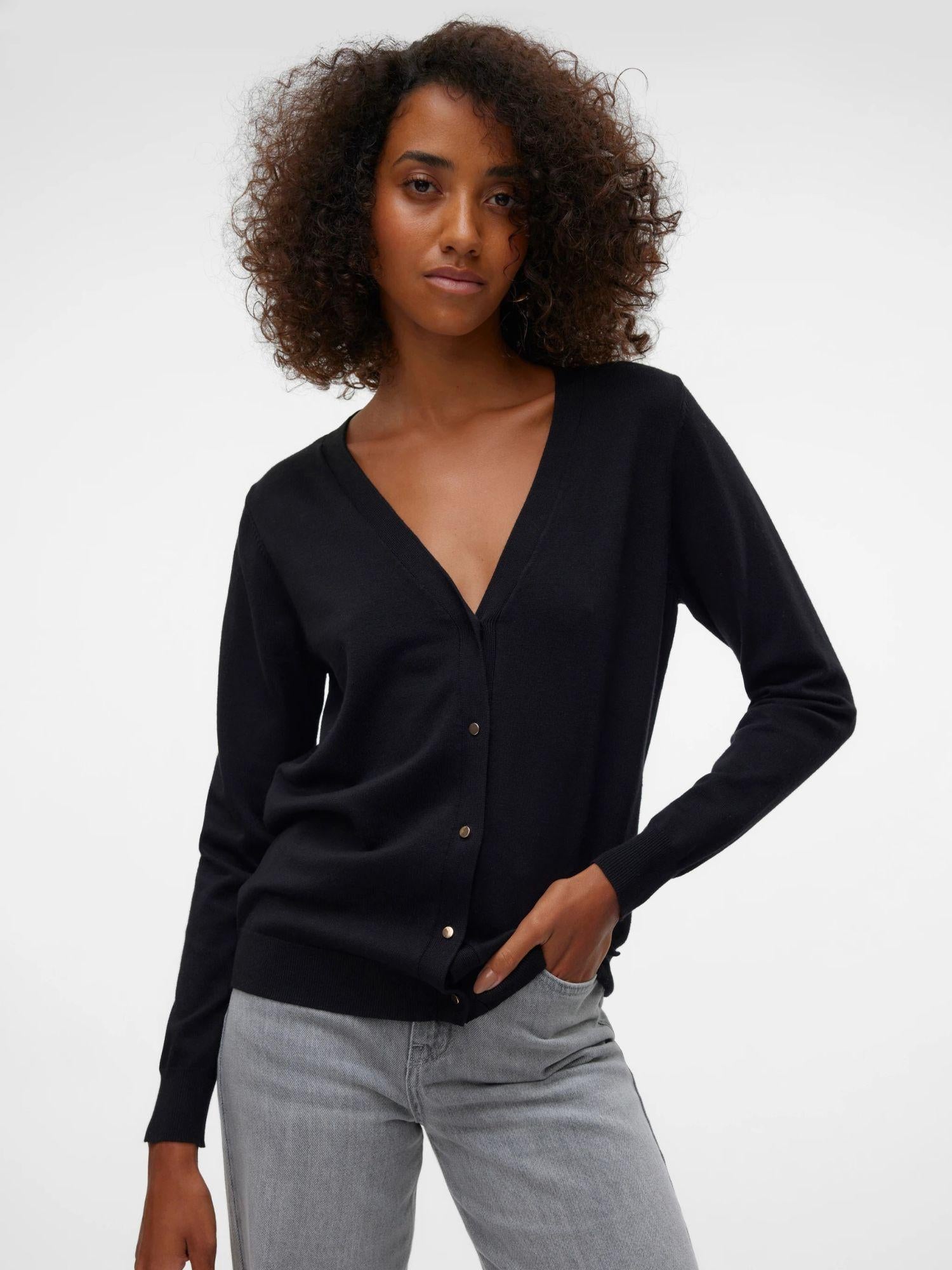 Vero Moda VMSILJE Cardigan in Maglia Donna Nero 10320456 Black VERO MODA