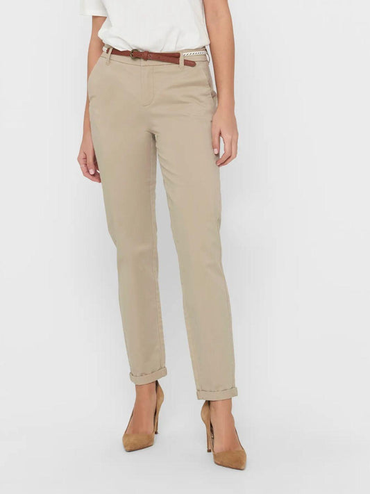 Pantaloni Regular Fit Donna Beige