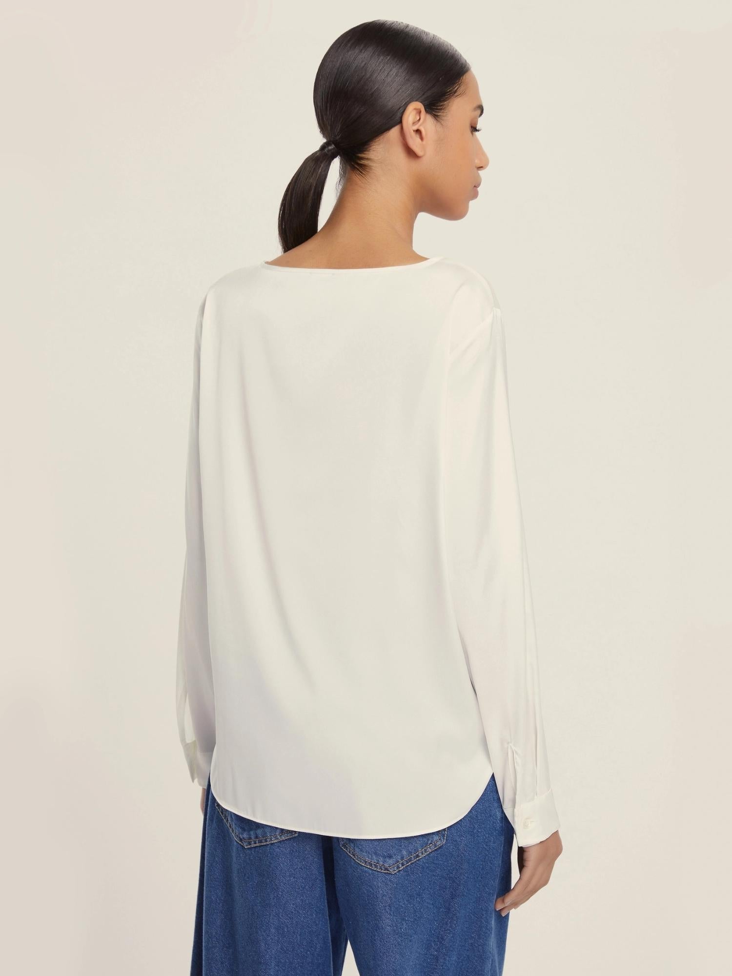 Emme Marella Blusa in raso stretch Madera Donna Bianco 2525116041200 001 EMME MARELLA