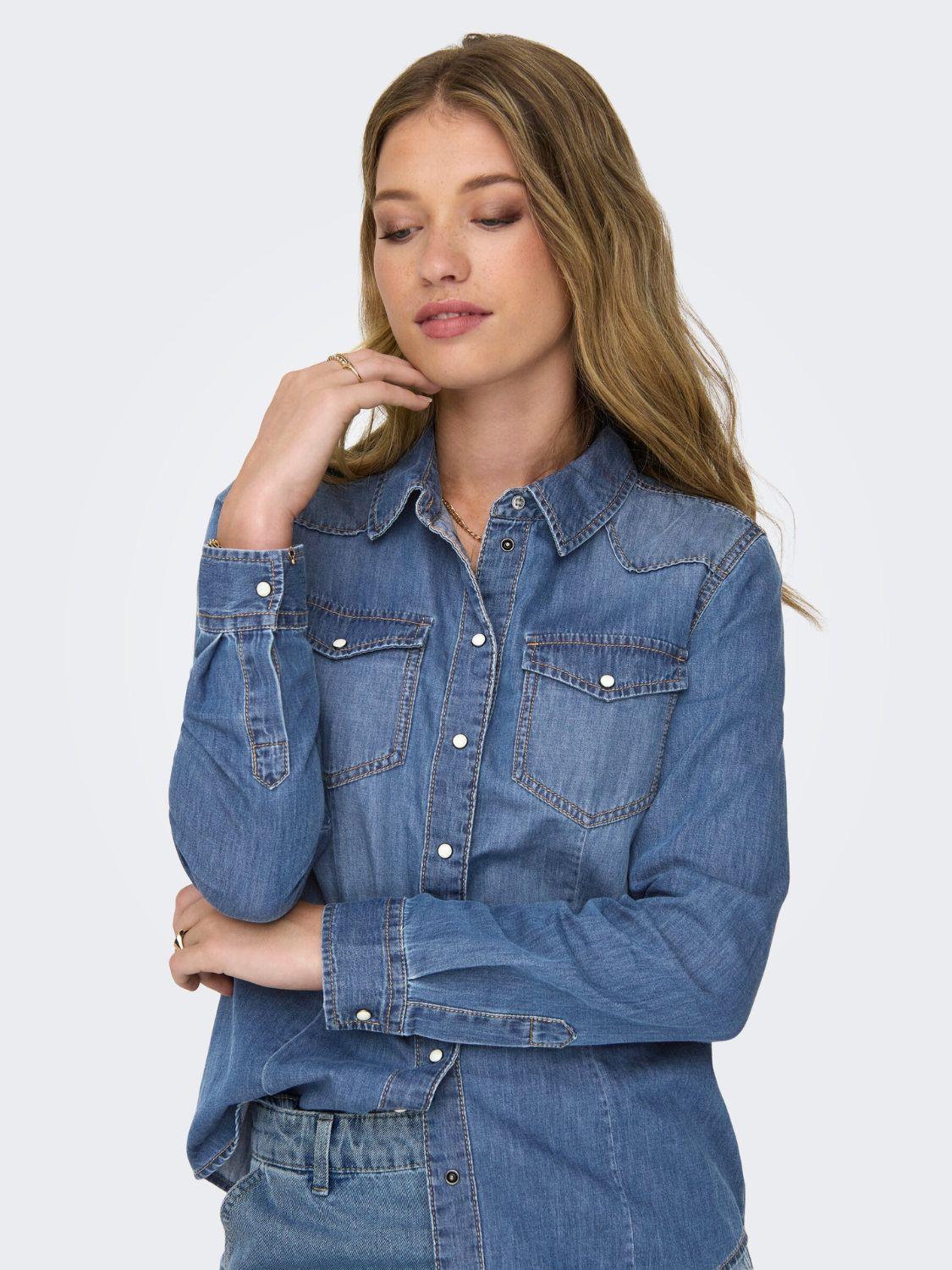 Camicia di jeans Donna Medium Blue Denim 15315185 Medium Blue Denim ONLY