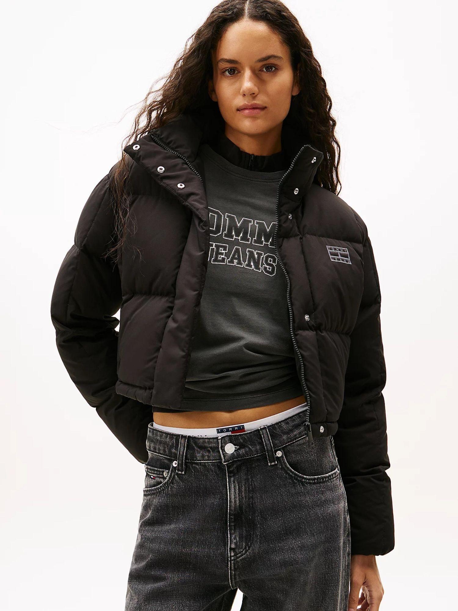 Tommy Hilfiger Piumino Alaska cropped fit Donna Nero DW0DW21624 BDS TOMMY HILFIGER