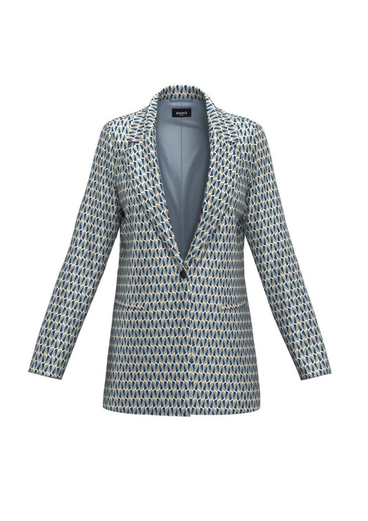 Emme Marella Giacca Donna Improbi Blu Geometrico