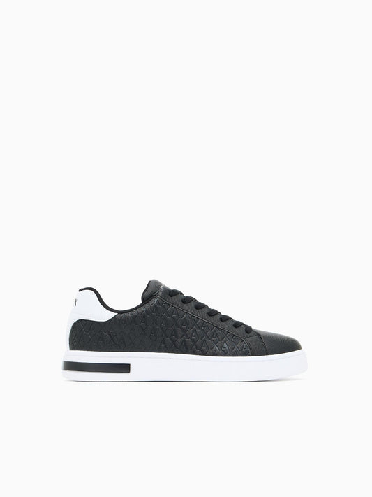 Scarpe da ginnastica con lacci e logo in rilievo allover Uomo Nero