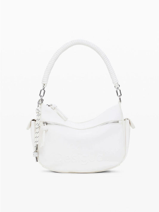 Desigual Borsa ovale logo 3D Donna Bianco 25SAXPBV 1000 DESIGUAL
