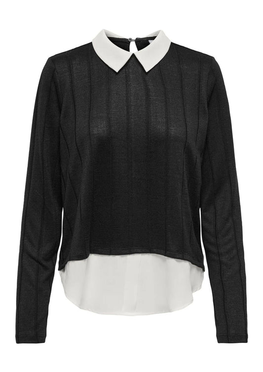 Jacqueline De Yong Top Donna Tonsy Nera
