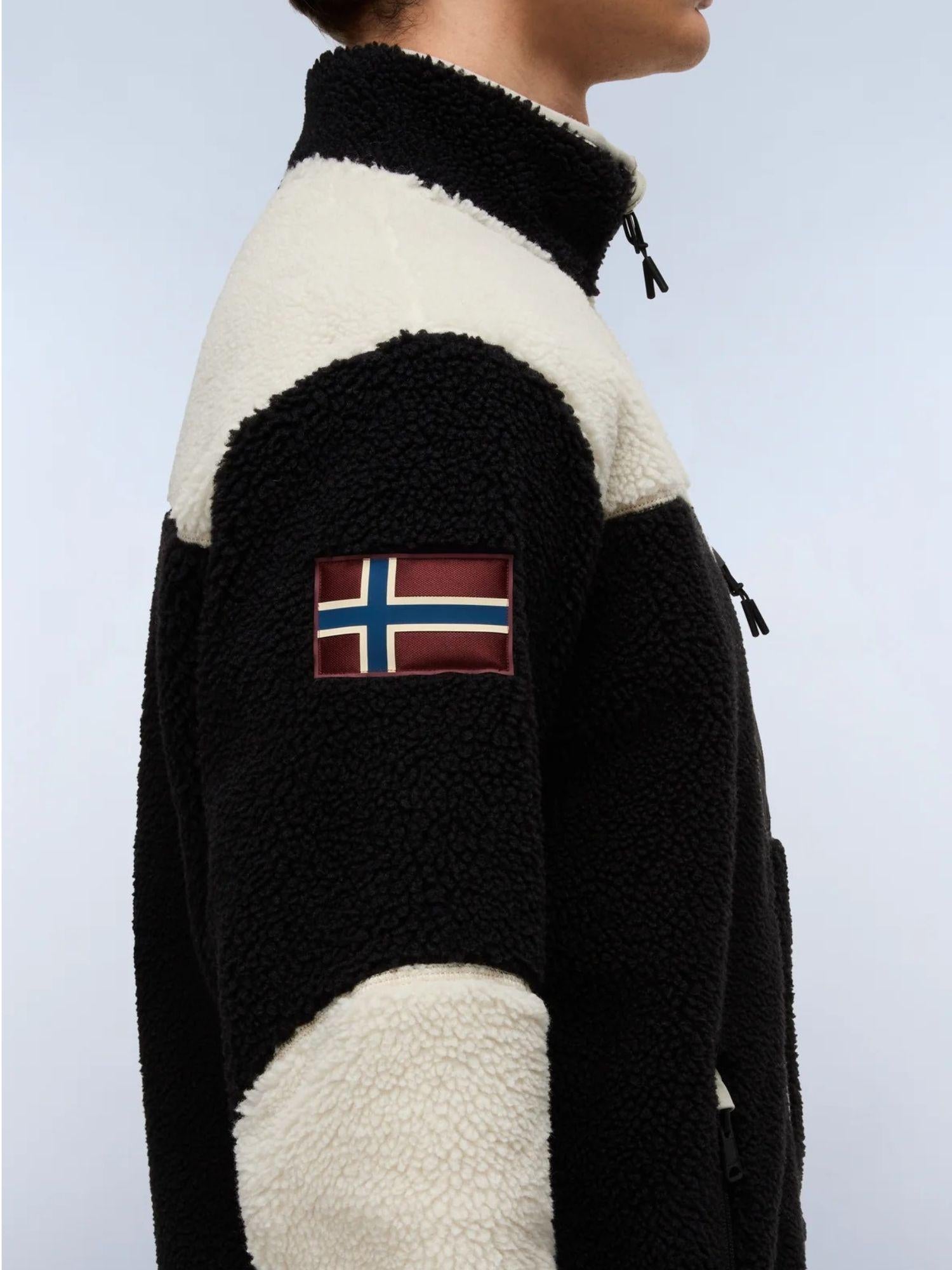 Napapijri Felpa in Pile con Zip Yupik Uomo Multicolour NP0A4GNT MCB NAPAPIJRI