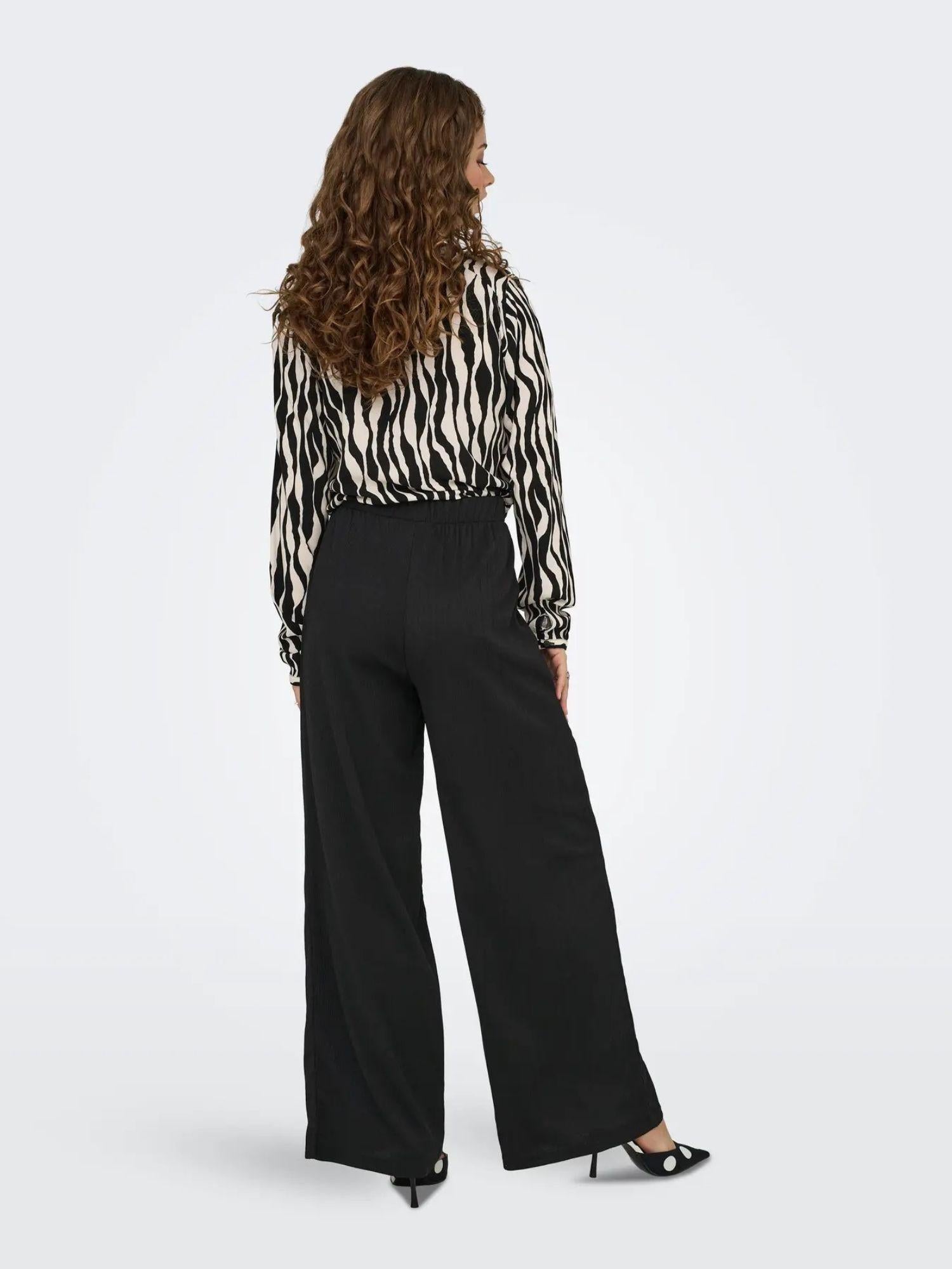 Jacqueline De Yong JDYDEBBIE Pantaloni Wide Fit Donna Nero 15352943 Black JACQUELINE DE YONG