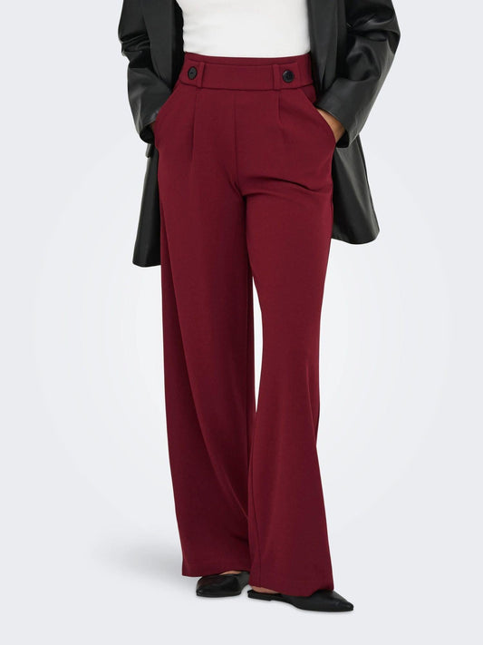 Jacqueline De Yong JDYGEGGO Wide Leg Fit Pantaloni a gamba larga Donna Cabernet
