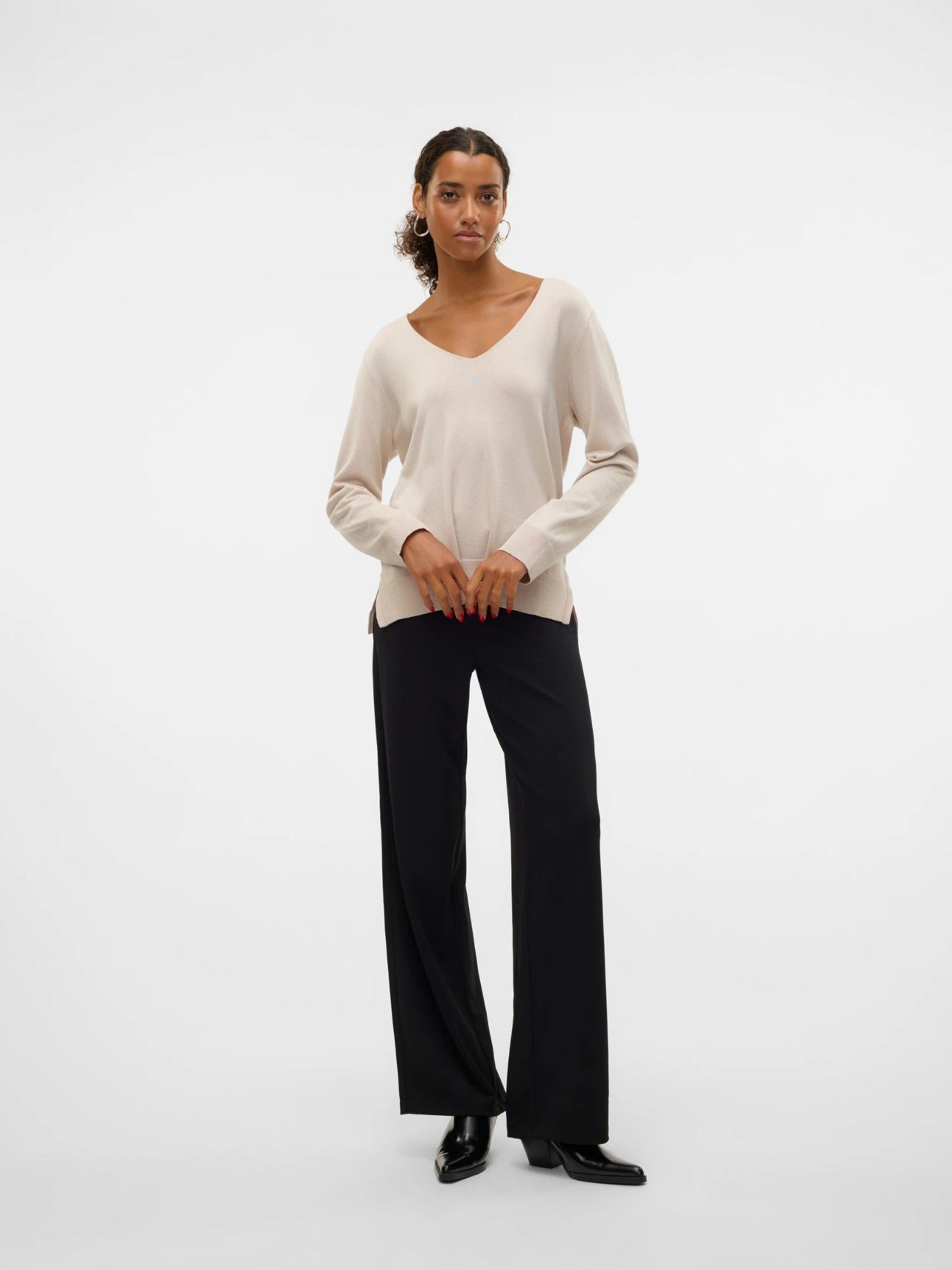 Vero Moda VMSILJE Pullover Donna Grey Moonbeam 10320451 Moonbeam VERO MODA