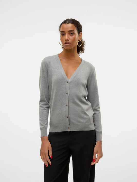 Vero Moda VMSILJE Cardigan in Maglia Donna Medium Grey Melange 10320456 Medium Grey Melange VERO MODA