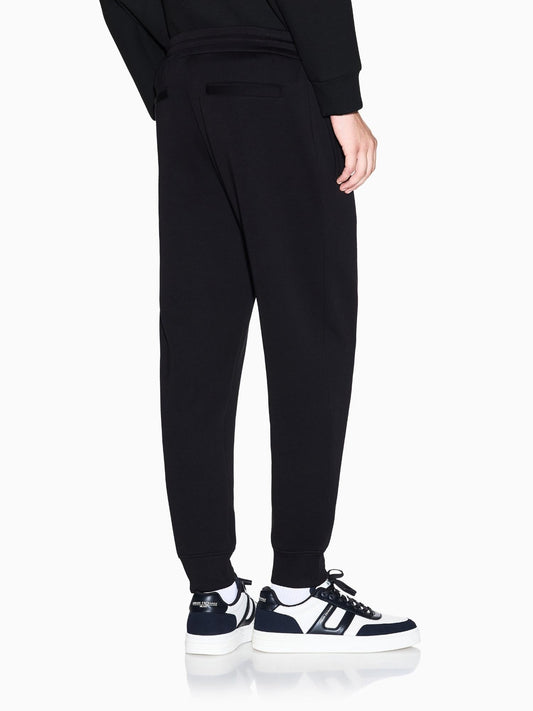 Pantaloni Uomo jogger in cotone felpato Nero