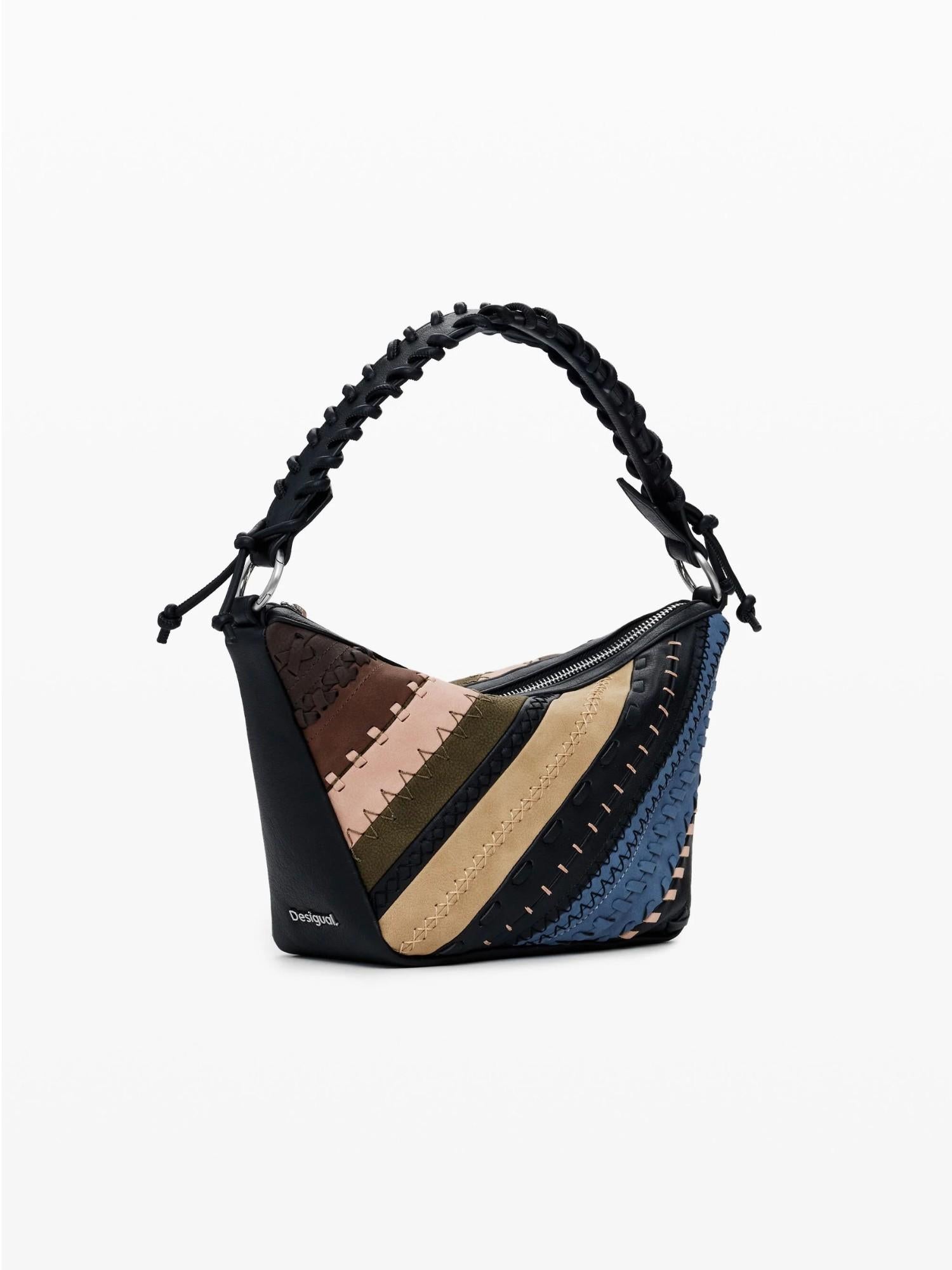 Desigual Borsa a spalla patchwork media Donna Marrone 25WAXP78 6000 DESIGUAL
