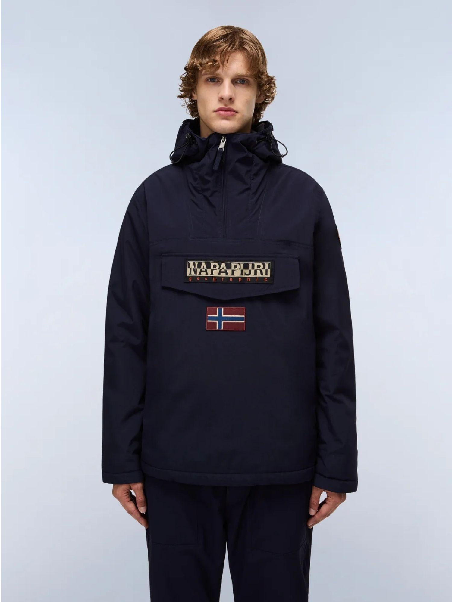 Napapijri Giacca Anorak Rainforest Winter Uomo Blu Scuro NP0A4GMC 176 NAPAPIJRI