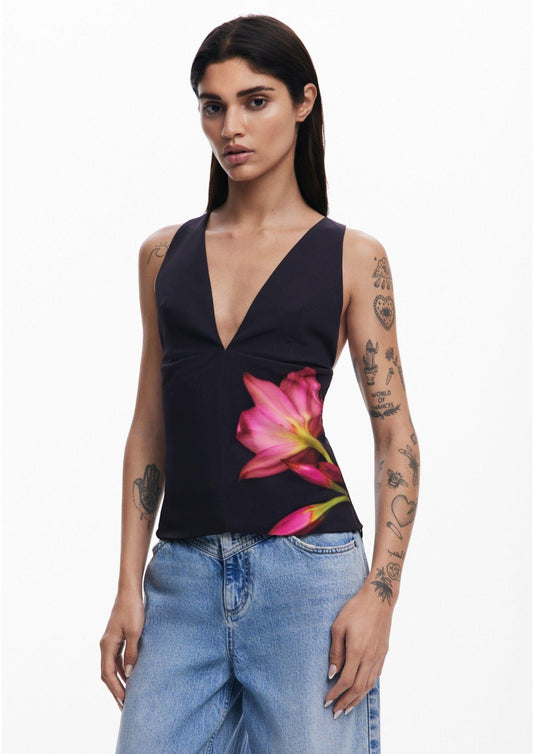 Desigual Canotta Donna Fobos Nera