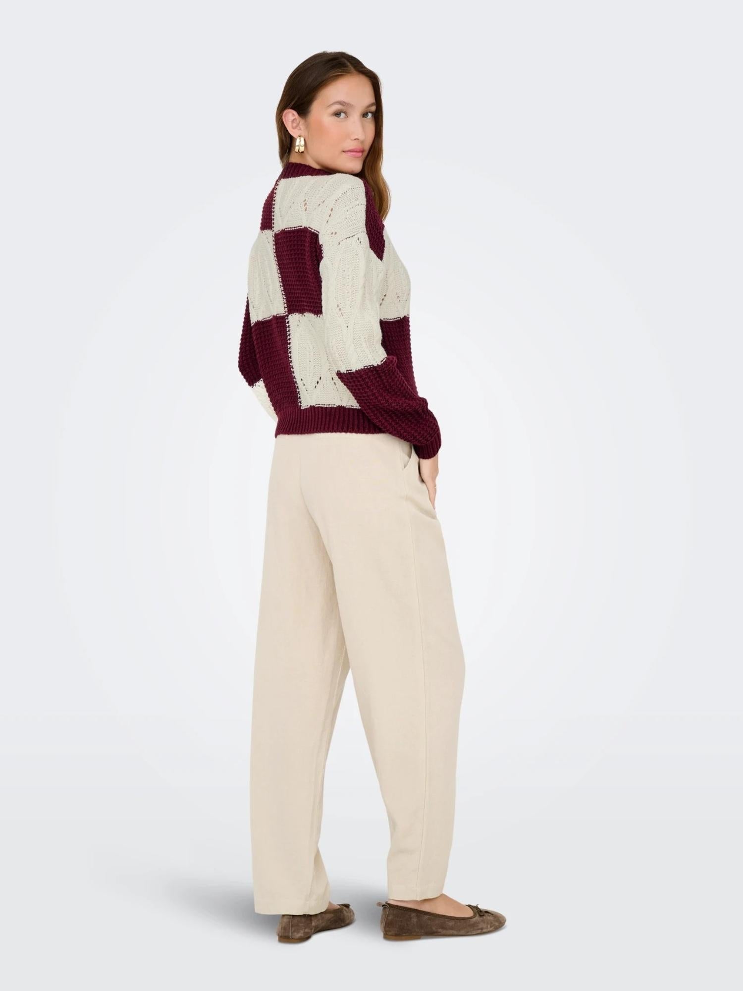 Jacqueline De Yong JDYJUSTY Pullover Donna Cabernet 15276930 Cabernet CLOUD DANCER JACQUELINE DE YONG