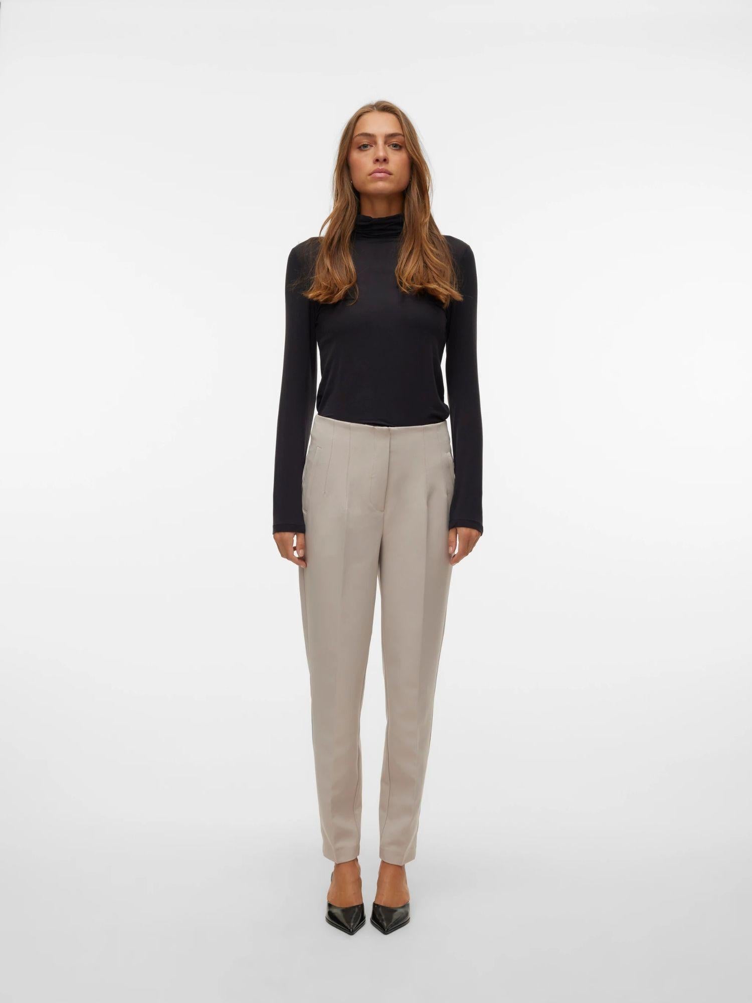 Vero Moda VMLINA Vita alta Pantaloni Donna Silver Cloud 10309140 Silver Cloud VERO MODA