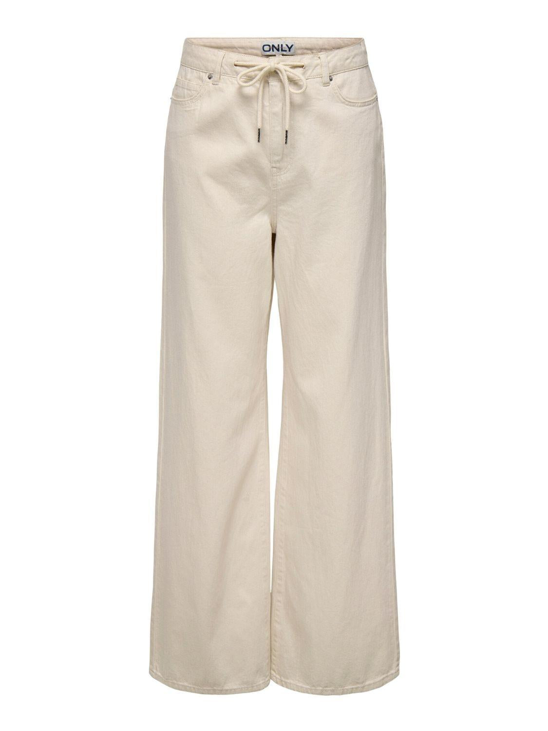 Pantaloni Wide Leg Donna Ecru 15328125 Ecru ONLY