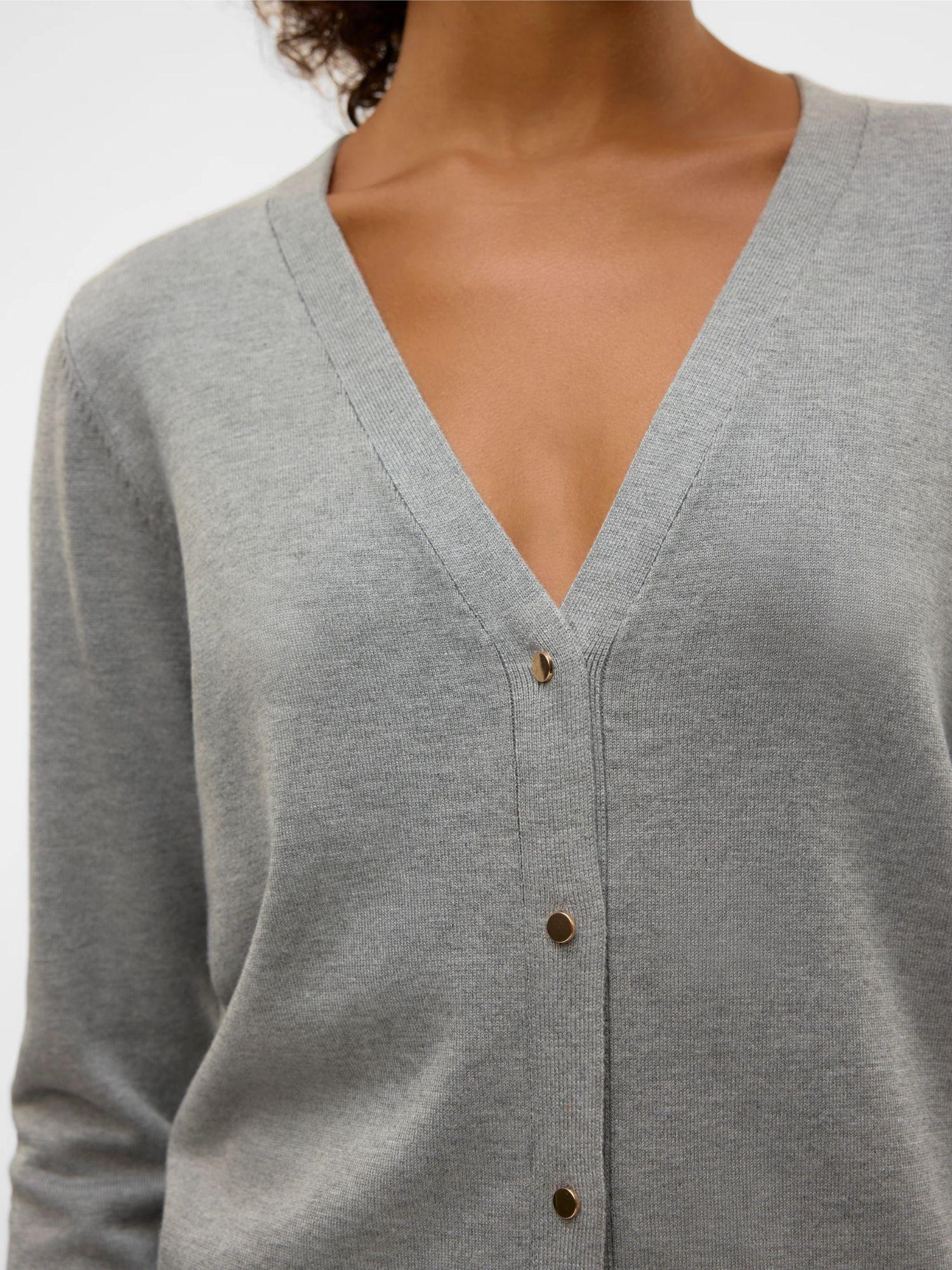 Vero Moda VMSILJE Cardigan in Maglia Donna Medium Grey Melange 10320456 Medium Grey Melange VERO MODA