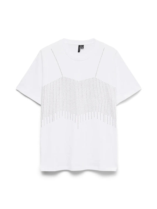 Vero Moda VMBENEDICTE T-Shirt Donna Bianco