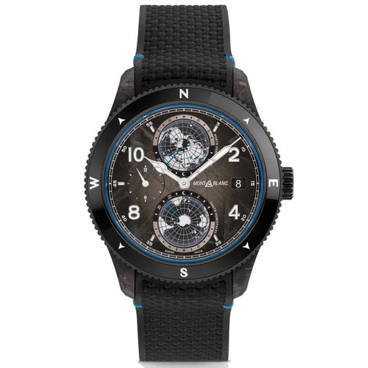 Montblanc orologio 1858 Geosphere Carbo₂ 0 Oxygen edizione limitata 1969 pezzi 43mm nero automatico 132300