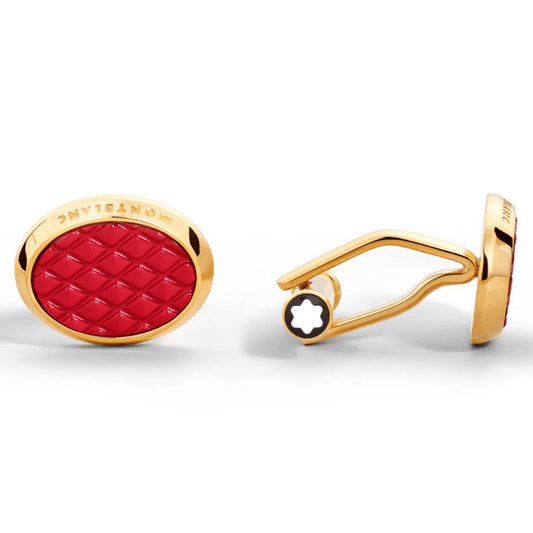 Montblanc Meisterstück oval cufflinks steel PVD yellow gold 134469