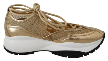 Sneakers in pelle a rete Golden Glamour