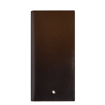 Montblanc portafoglio 14 scomparti Meisterstück, tasca con cerniera sfumato marrone 220318