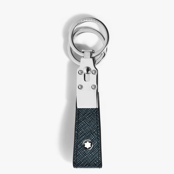 Montblanc key ring with sartorial tweed loop in blue 220397