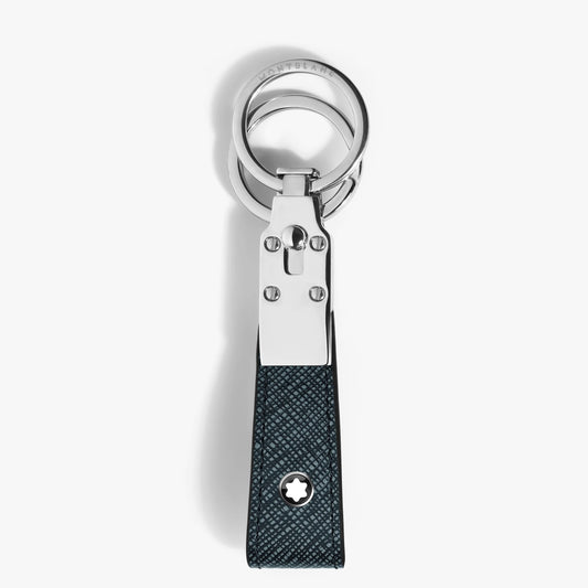 Montblanc key ring with sartorial tweed loop in blue 220397