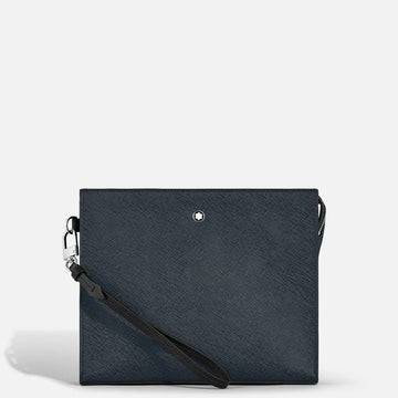 Montblanc blue tweed sartorial clutch bag 220428