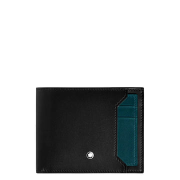 Montblanc portafoglio 6 scomparti con porta carte amovibile Soft blu legion 198745