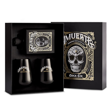 GIN BLACK AMUERTE COCA LEAF  CL 70 + BICCHIERI