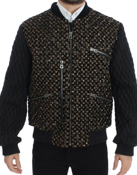 Elegante giacca da stilista con paillettes nere
