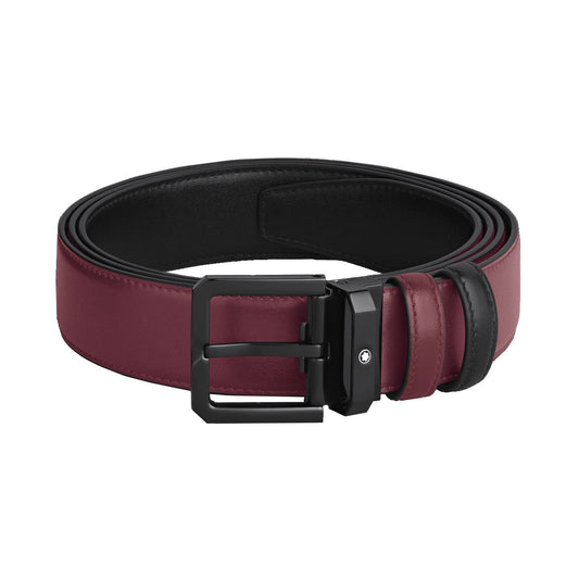 Montblanc Reversible Belt 35mm Black/Cassis Leather 199651
