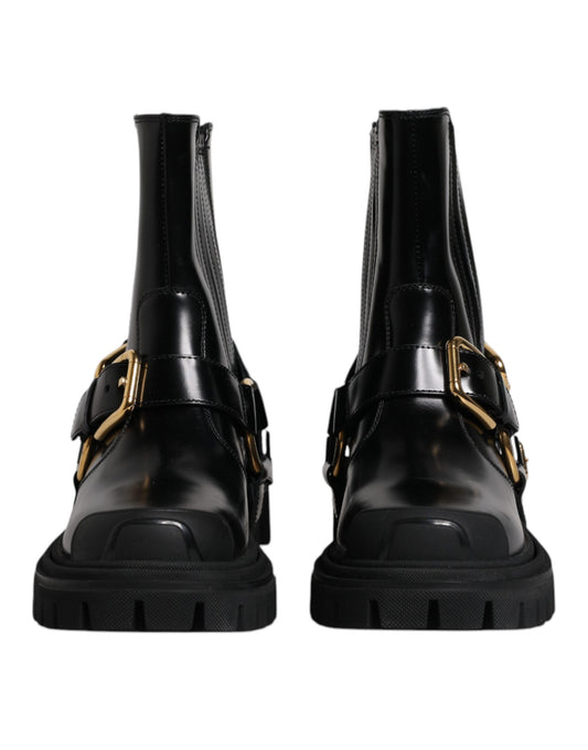 Scarpe da trekking elasticizzate slip-on in pelle nera
