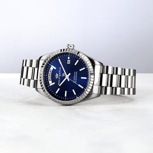 Philip Watch Caribe R8223597109 – Automatico Swiss Made Day-Date Blu 39mm Uomo