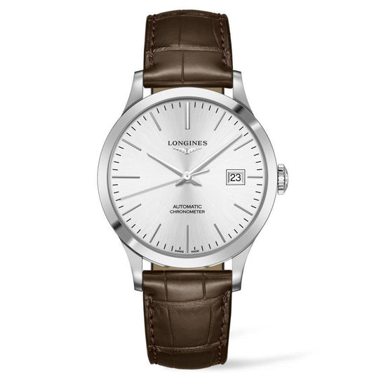 Longines orologio Record Collection 40 mm argento automatico acciaio L2.821.4.72.2
