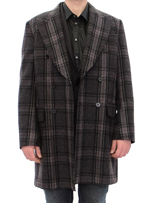 Cappotto in misto lana a quadri Sicilia
